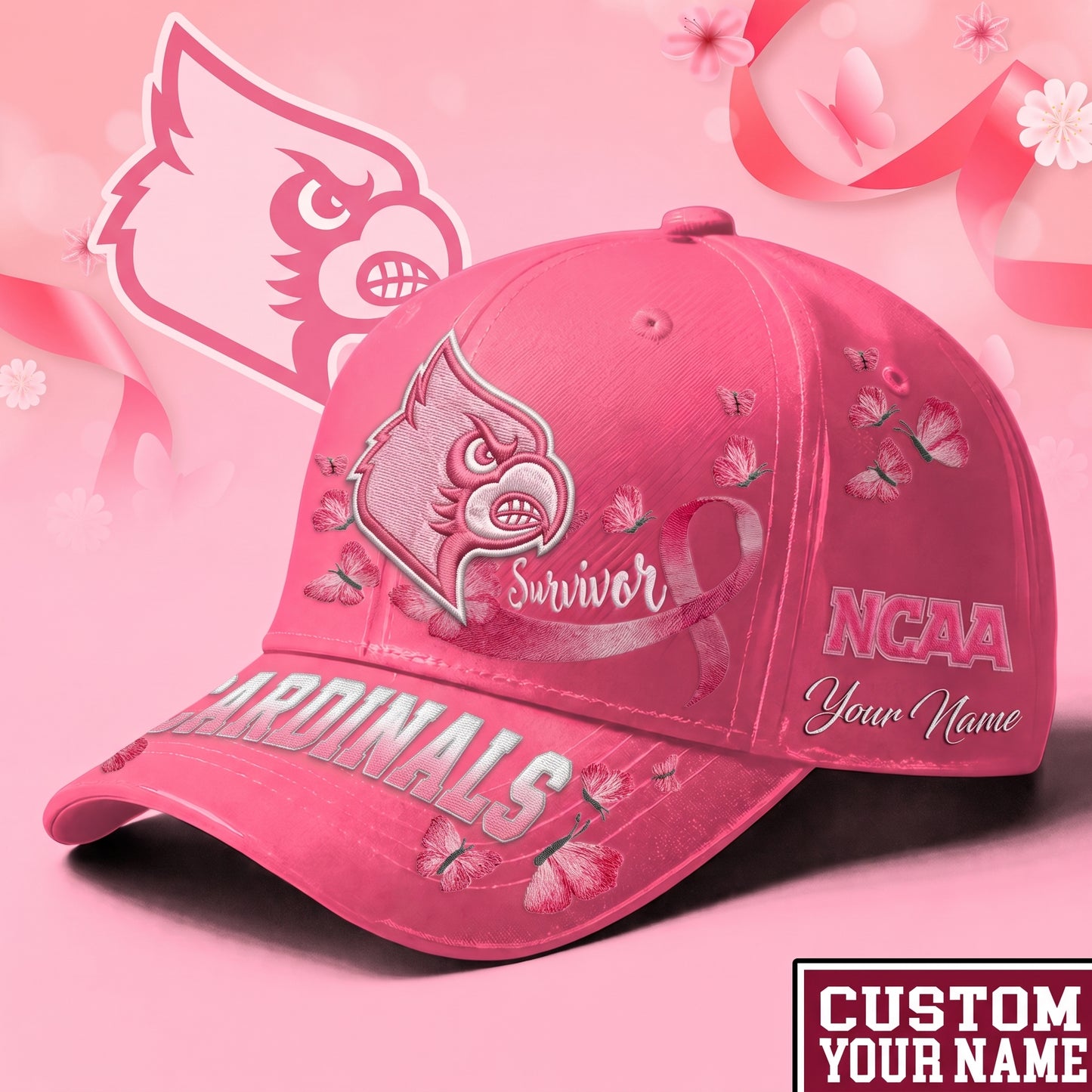 PREMIUM NCAA X LOU EXCLUSIVE BREAST CANCER SURVIOR CAP