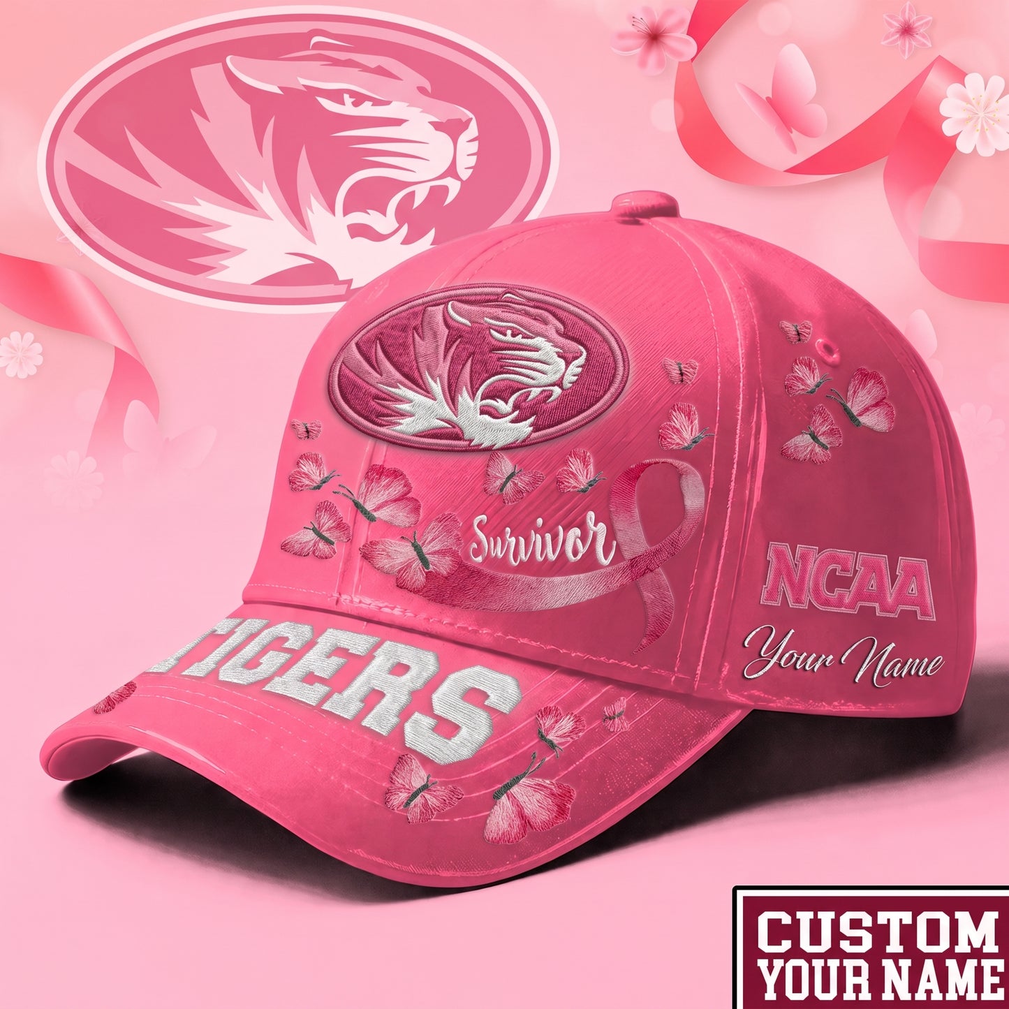 PREMIUM NCAA X MIS EXCLUSIVE BREAST CANCER SURVIOR CAP