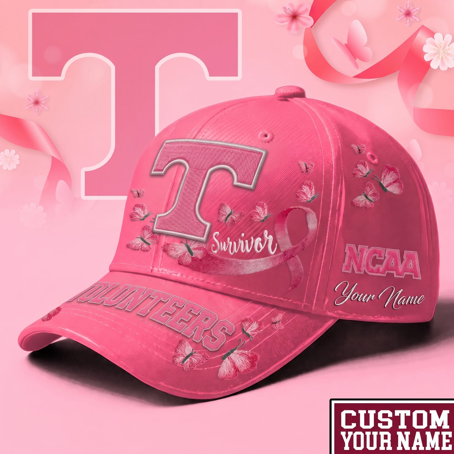 PREMIUM NCAA X TEN EXCLUSIVE BREAST CANCER SURVIOR CAP