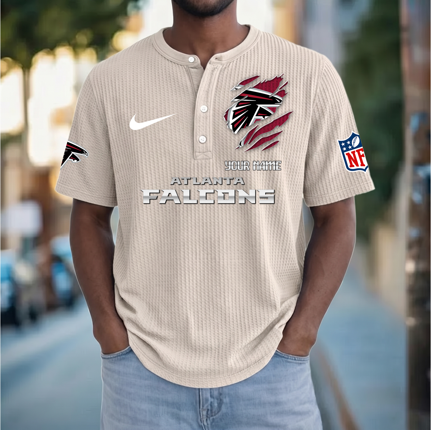 PREMIUM NFL  X  AF Crew neck button Henry Shirt Limited Editions NDT VHM 230426