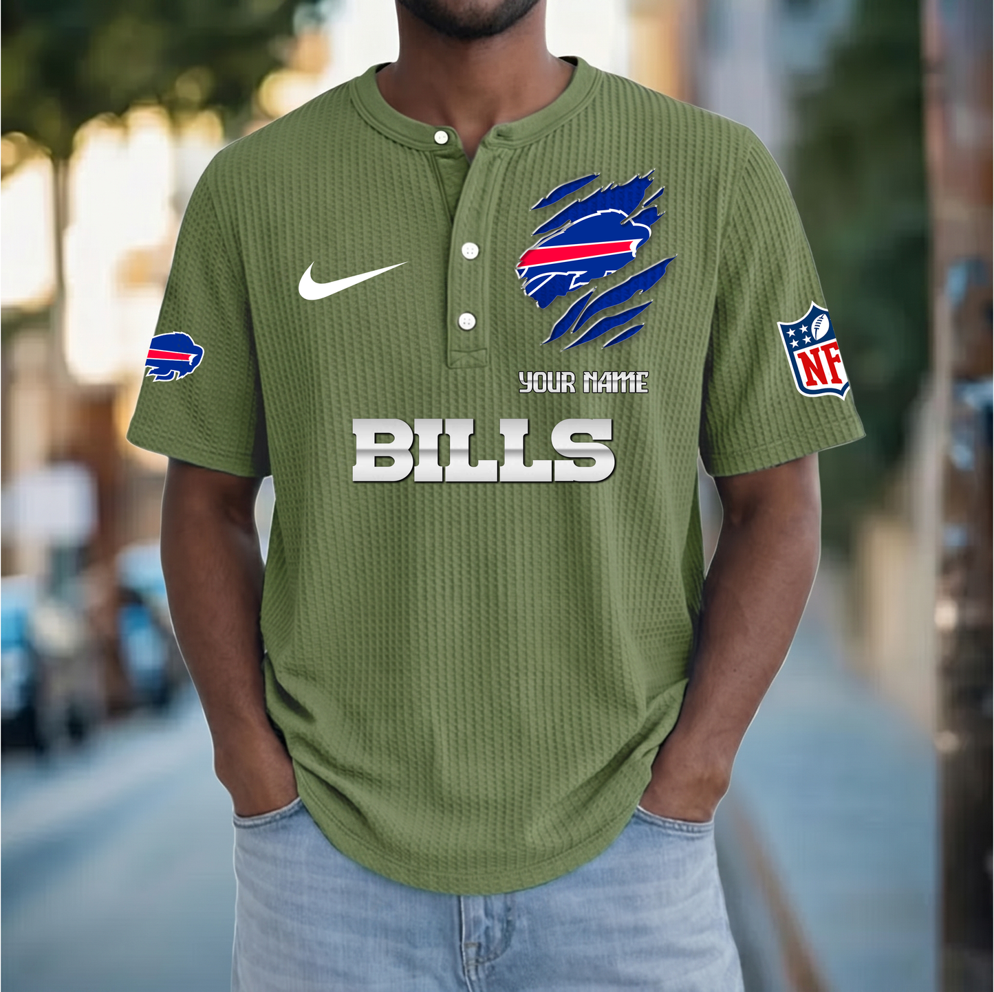 PREMIUM NFL  X  BB Crew neck button Henry Shirt Limited Editions NDT VHM 230426