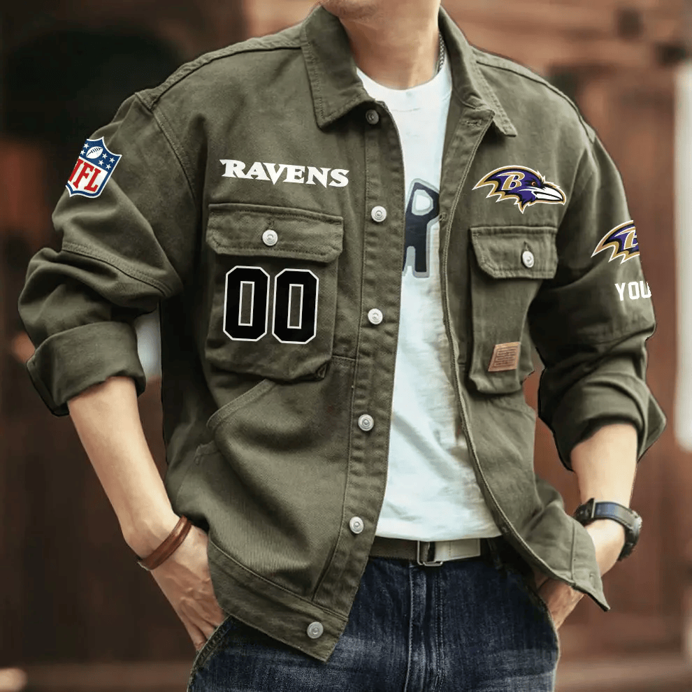 PREMIUM NFL X BR Men's Denim Autumn Jackets NDT VHM 090626