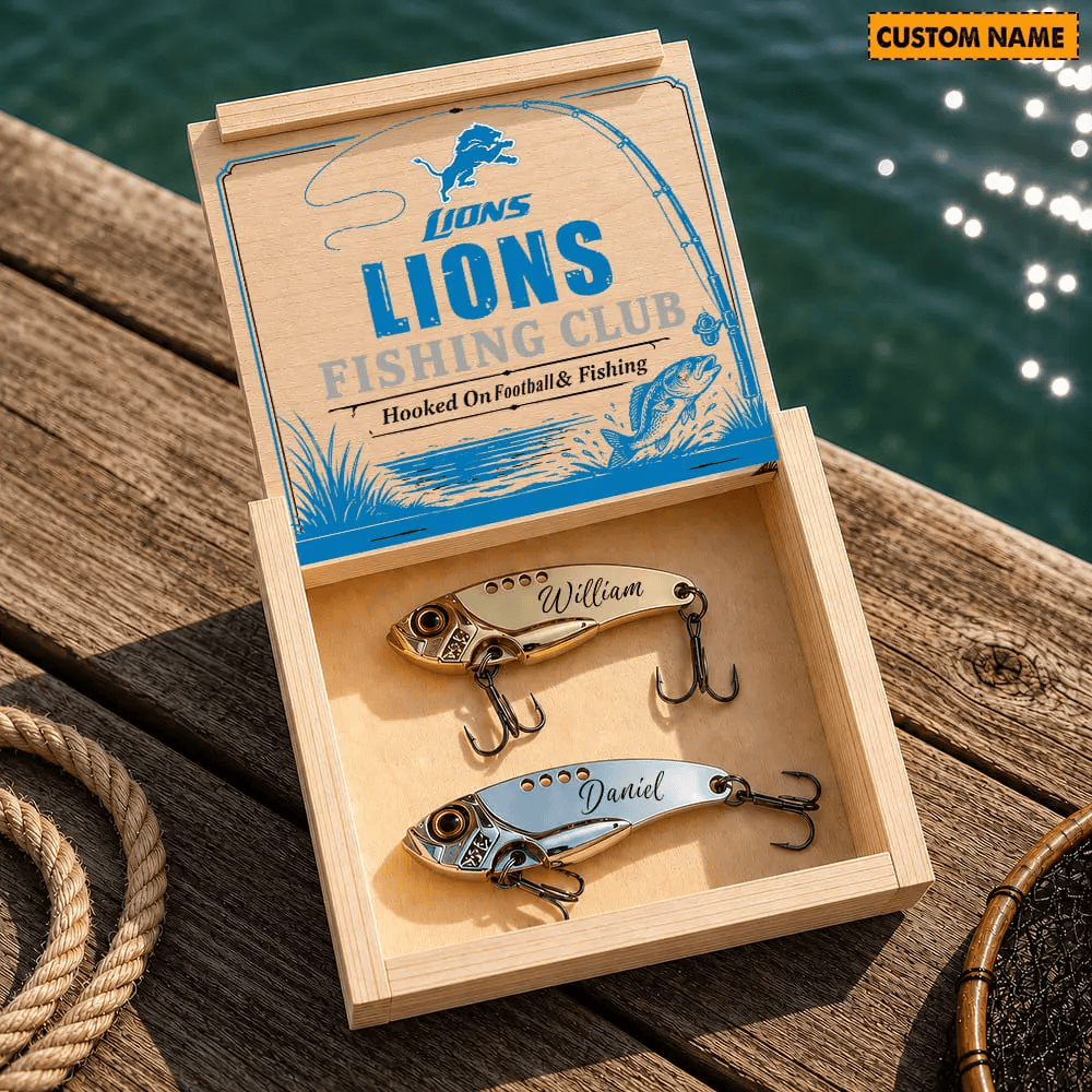 PREMIUM NFL X DET Custom Name Fishing Lure Set Gift For Fan - Limited Edition 070726