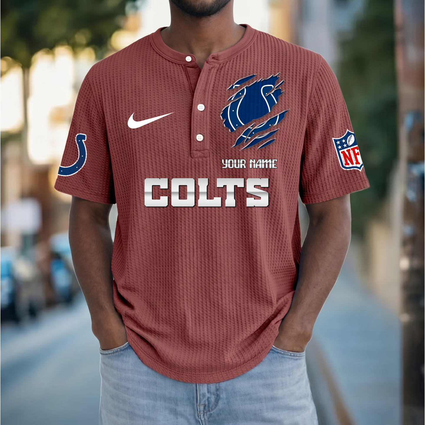 PREMIUM NFL  X  IC Crew neck button Henry Shirt Limited Editions NDT VHM 230426