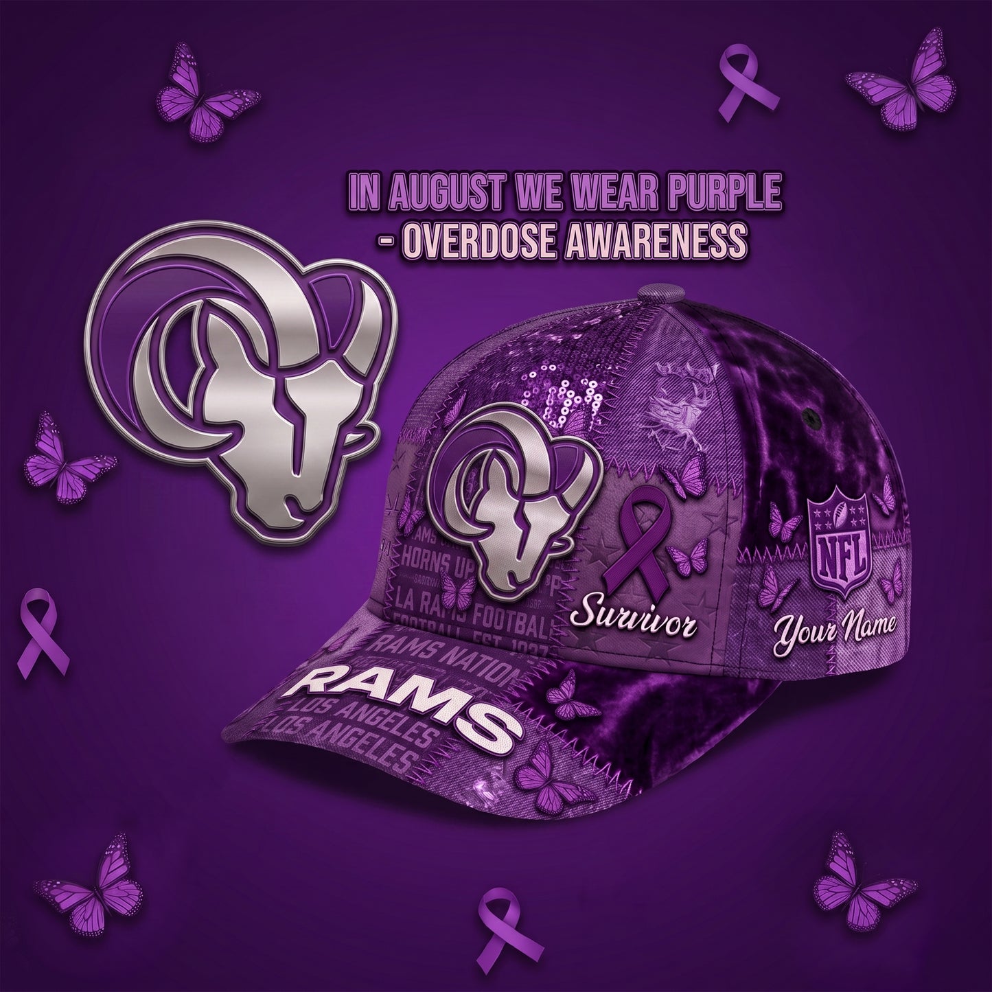 PREMIUM NFL X LAR EXCLUSIVE OA PERSONALIZED CAP