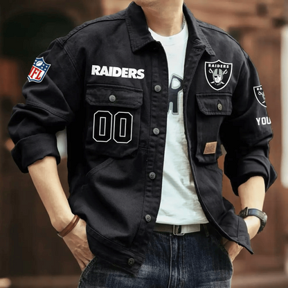 PREMIUM NFL X LVR Men's Denim Autumn Jackets NDT VHM 090626