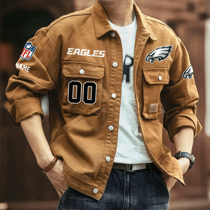 PREMIUM NFL X PE Men's Denim Autumn Jackets NDT VHM 090626