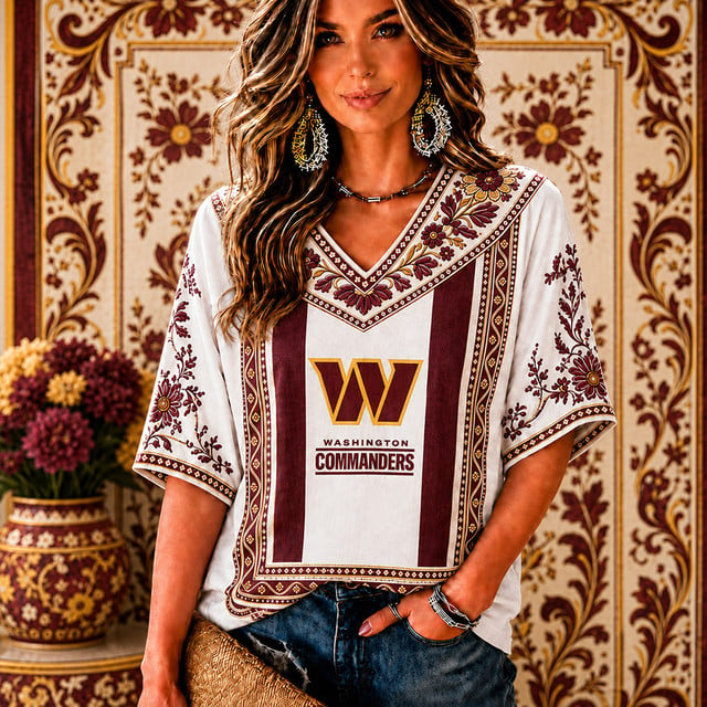 PREMIUM NFL X WC EXCLUSIVE SILK V-NECK WOMAN SHIRT LIMITED EDITION