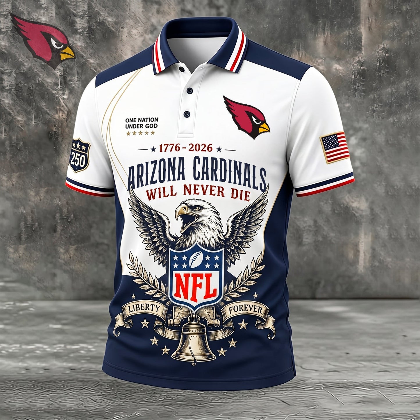 PREMIUM NFL x ARI EXCLUSIVE 250 Years Anniversary Of Freedom POLO SHIRT290626