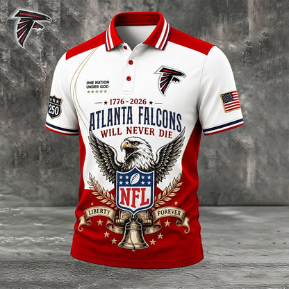 PREMIUM NFL x ATL EXCLUSIVE 250 Years Anniversary Of Freedom POLO SHIRT290626