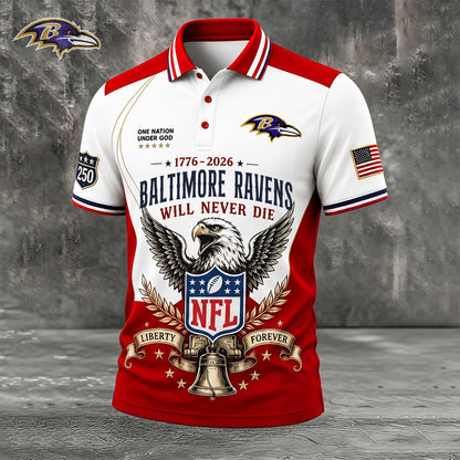 PREMIUM NFL x BAL EXCLUSIVE 250 Years Anniversary Of Freedom POLO SHIRT290626
