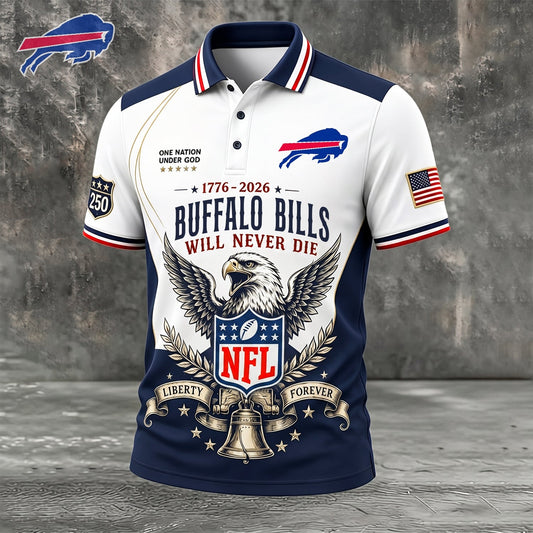 PREMIUM NFL x BUF EXCLUSIVE 250 Years Anniversary Of Freedom POLO SHIRT290626