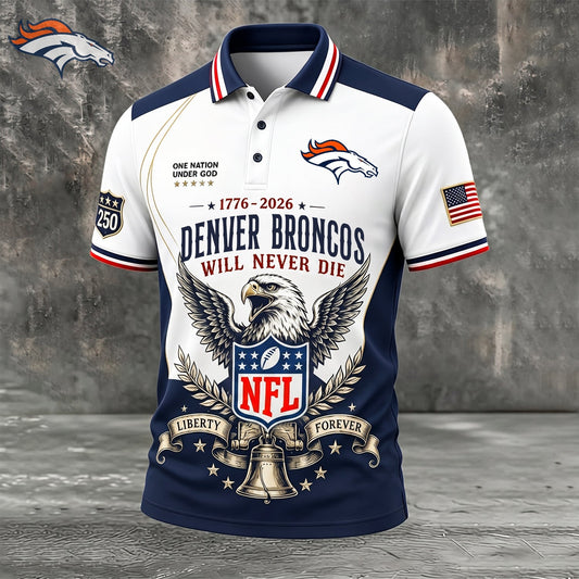 PREMIUM NFL x DEN EXCLUSIVE 250 Years Anniversary Of Freedom POLO SHIRT290626