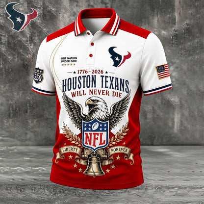 PREMIUM NFL x HOU EXCLUSIVE 250 Years Anniversary Of Freedom POLO SHIRT290626