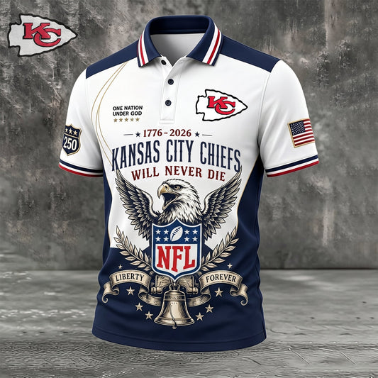 PREMIUM NFL x KC EXCLUSIVE 250 Years Anniversary Of Freedom POLO SHIRT290626