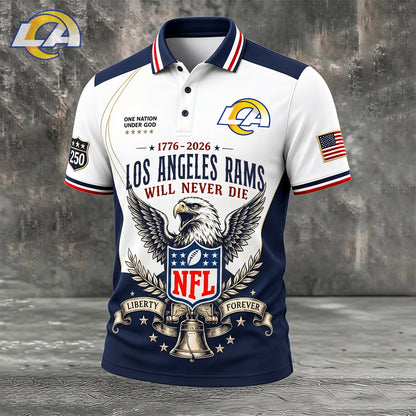 PREMIUM NFL x LAR EXCLUSIVE 250 Years Anniversary Of Freedom POLO SHIRT290626