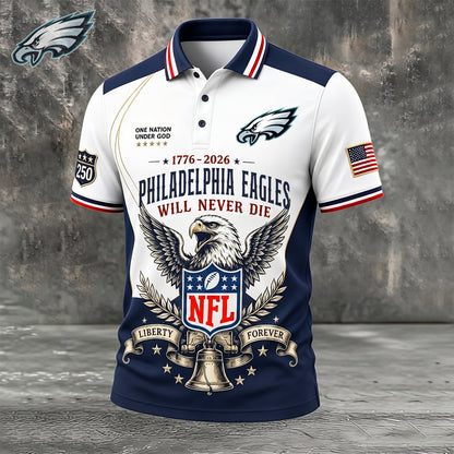 PREMIUM NFL x PHI EXCLUSIVE 250 Years Anniversary Of Freedom POLO SHIRT290626