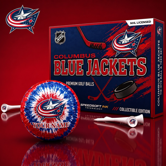 PREMIUM NHL  X CBJ EXCLUSIVE PERSONALIZED TIE-Dye OLF BALL SET LIMITED EDTION