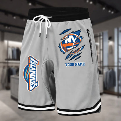 PREMIUM NHL X NYI Summer Fitness Breathable Basketball Shorts NDT NHM 240426