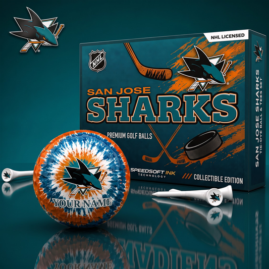 PREMIUM NHL  X SJS EXCLUSIVE PERSONALIZED TIE-Dye OLF BALL SET LIMITED EDTION