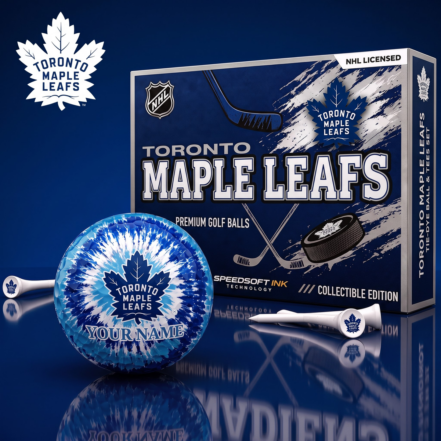 PREMIUM NHL  X TML EXCLUSIVE PERSONALIZED TIE-Dye OLF BALL SET LIMITED EDTION