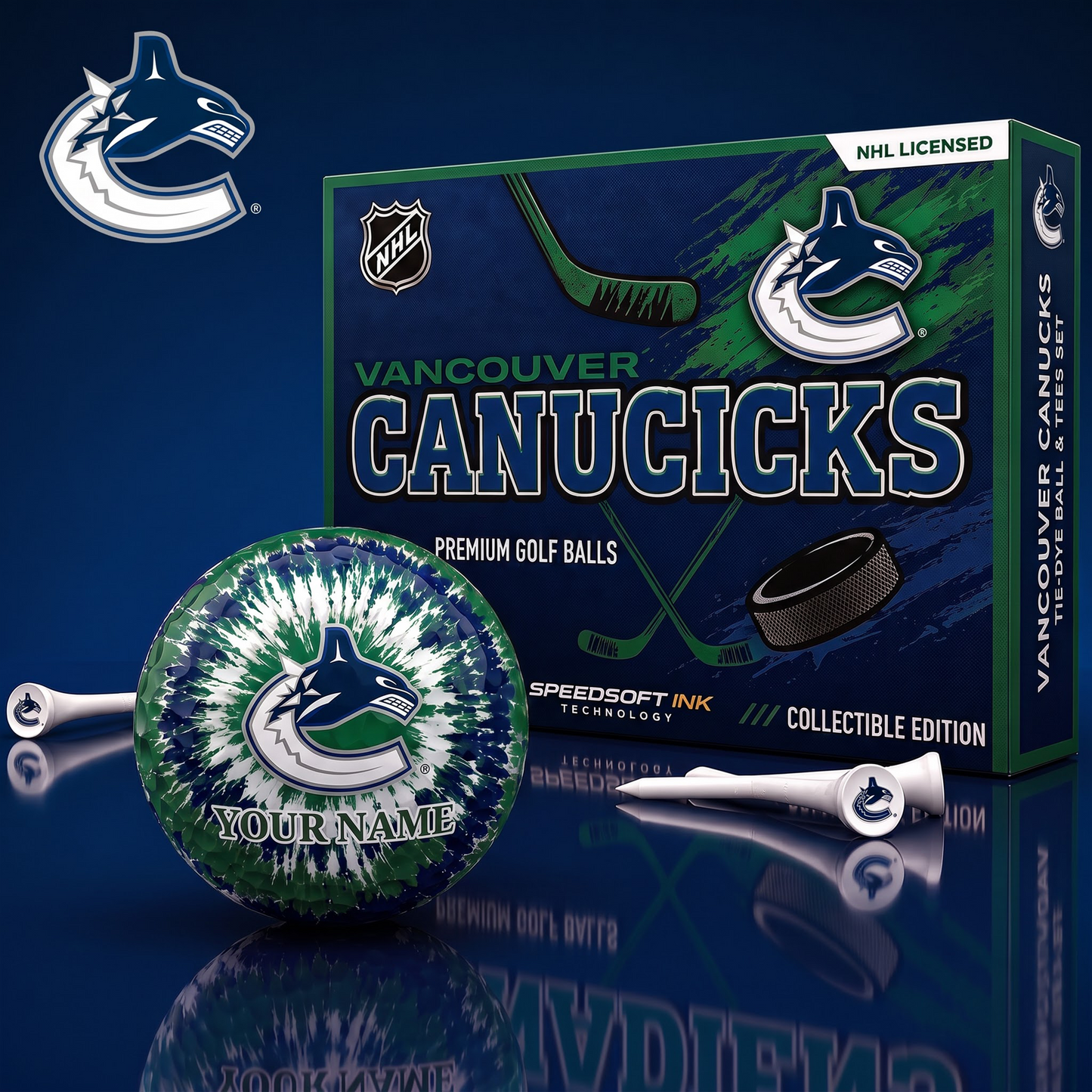 PREMIUM NHL  X VC EXCLUSIVE PERSONALIZED TIE-Dye OLF BALL SET LIMITED EDTION