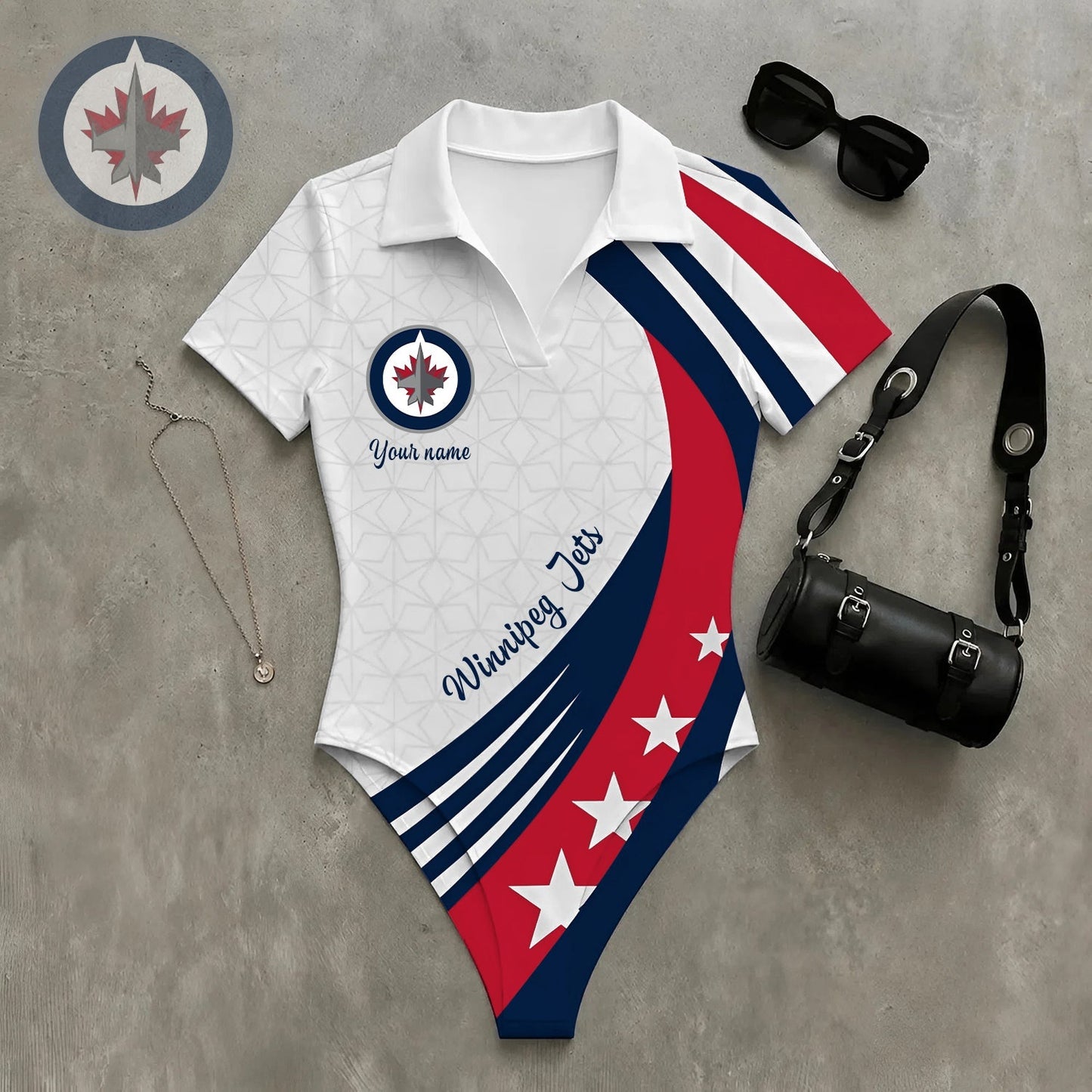 PREMIUM NHL X WJ Women�???s Slim-Fit V-Neck Polo Bodysuit NDT NHM 270526
