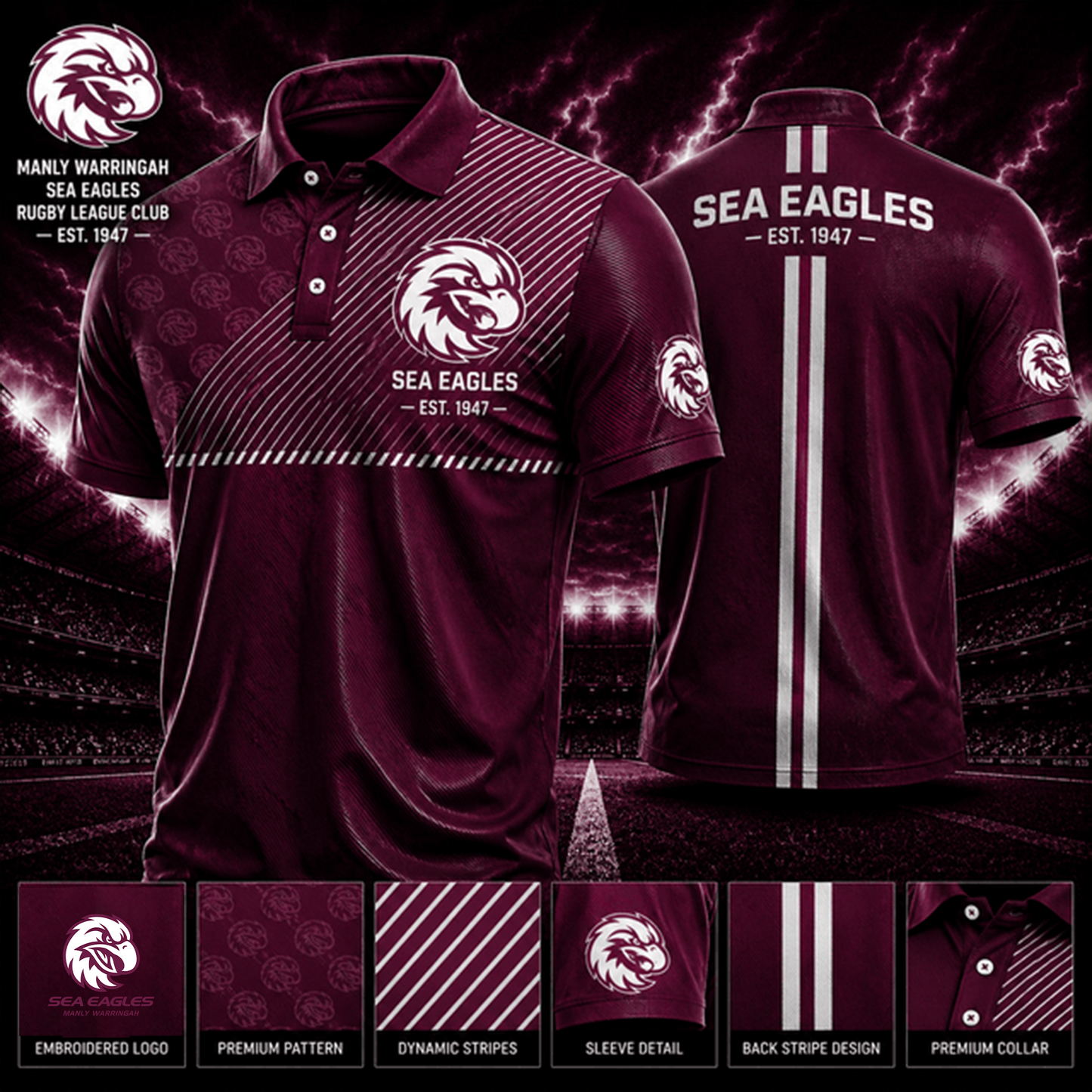 PREMIUM NRL X MWSE LUXURY GAMEDAY POLO SHIRT LIMITED EDITIONS 240626