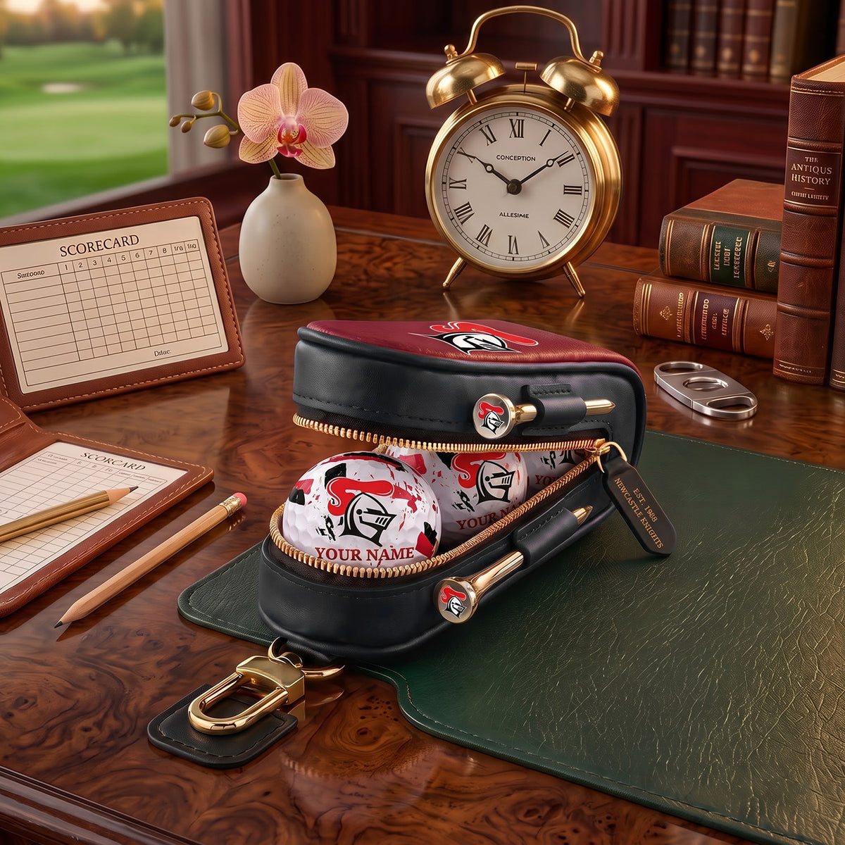 PREMIUM NRL X NK DELUXE LEATHER GOLF POUCH FOR TOURNAMENT