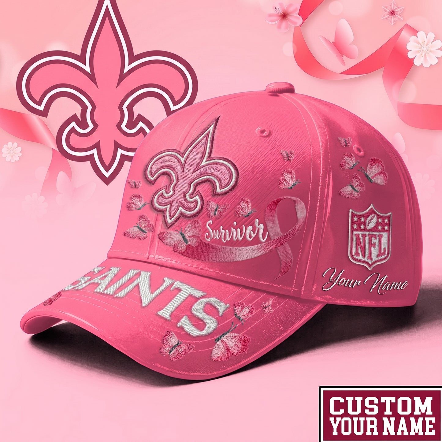 PREMIUM NFL X NO EXCLUSIVE BREAST CANCER SURVIOR CAP NDT NHM 090726