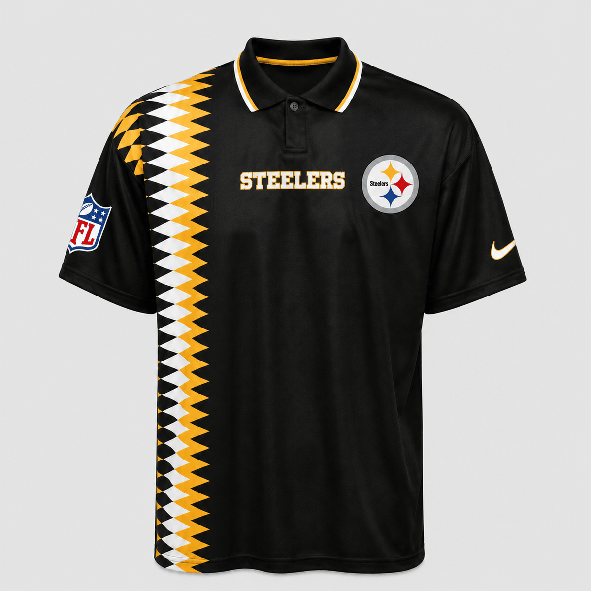 PS Premium NFL Men’s Sporty Zigzag Stripe Polo Shirt