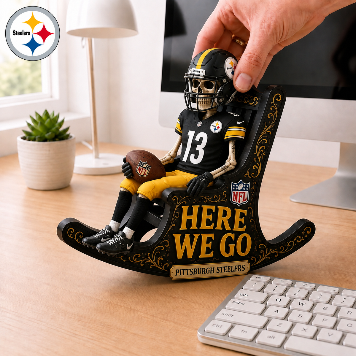 PS x NFL Skeleton Rocking Chair Custom Shape 3 Layers