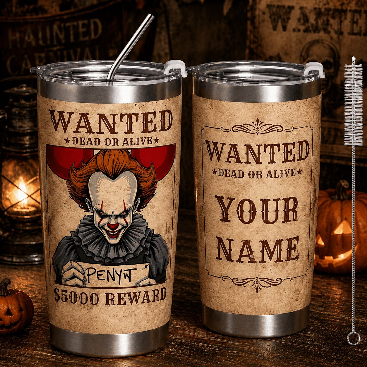 Pennywise Halloween Premium Tumbler 20oz Personalized Gift For Fan Men Women - Limited Edition
