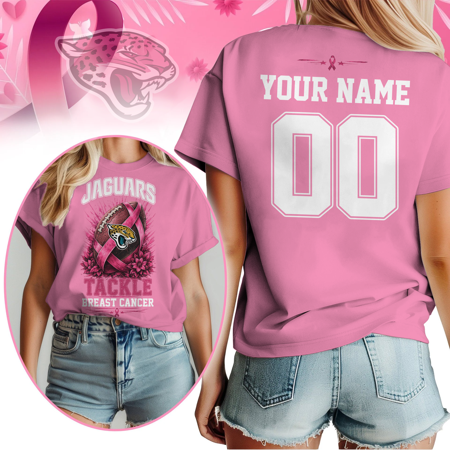 Personalized JJ x NFL Premium Tackle Breast Cancer Shirt