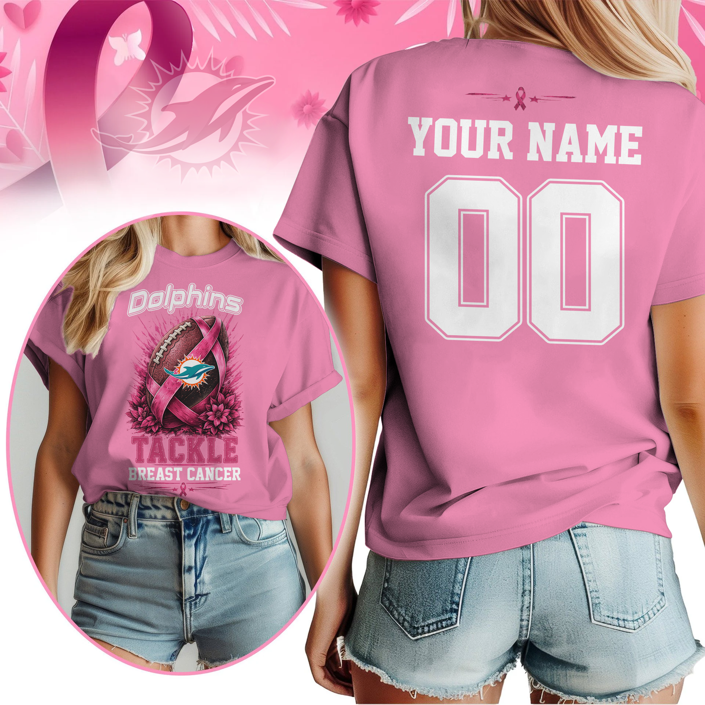 Personalized MD x NFL Premium Tackle Breast Cancer Shirt