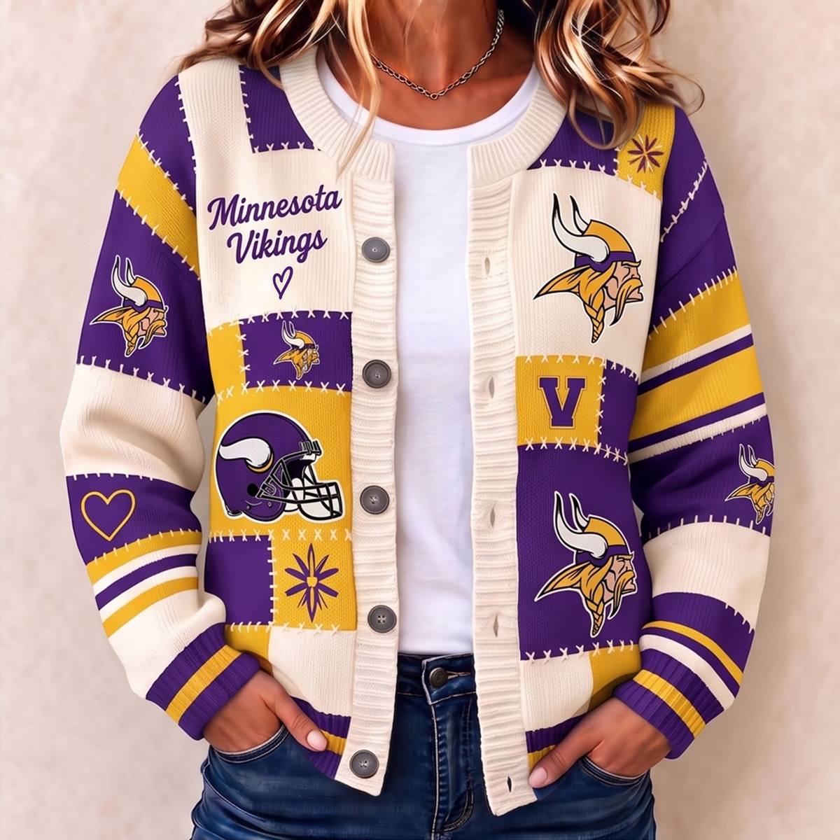 Premium MIN x NFL Patchwork Knit Varsity Cardigan