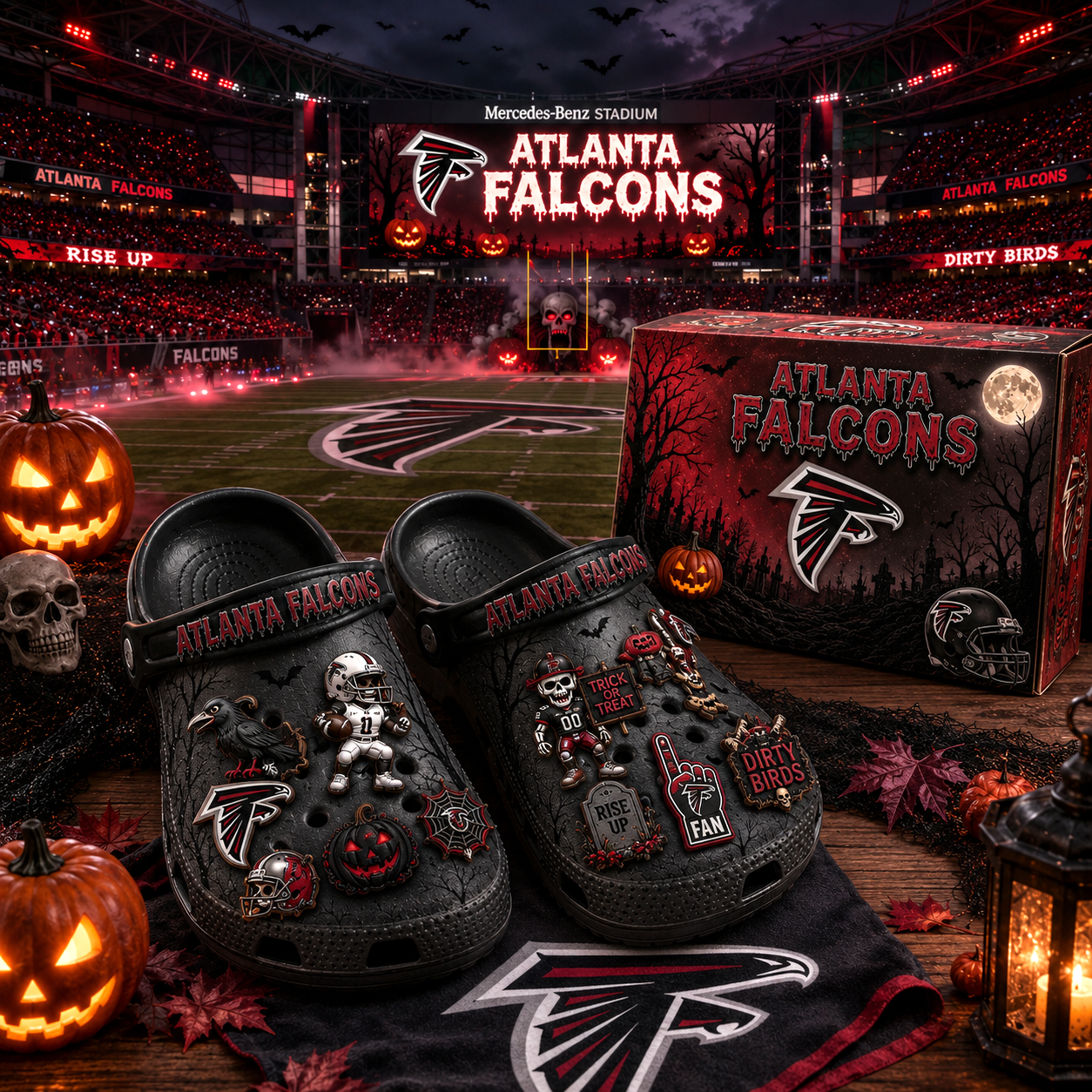 Premium NFL AF Haunted Game Day Halloween Charm Clogs