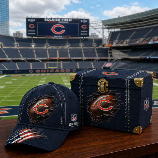 Premium NFL CHI Football Stitch Vintage Cap