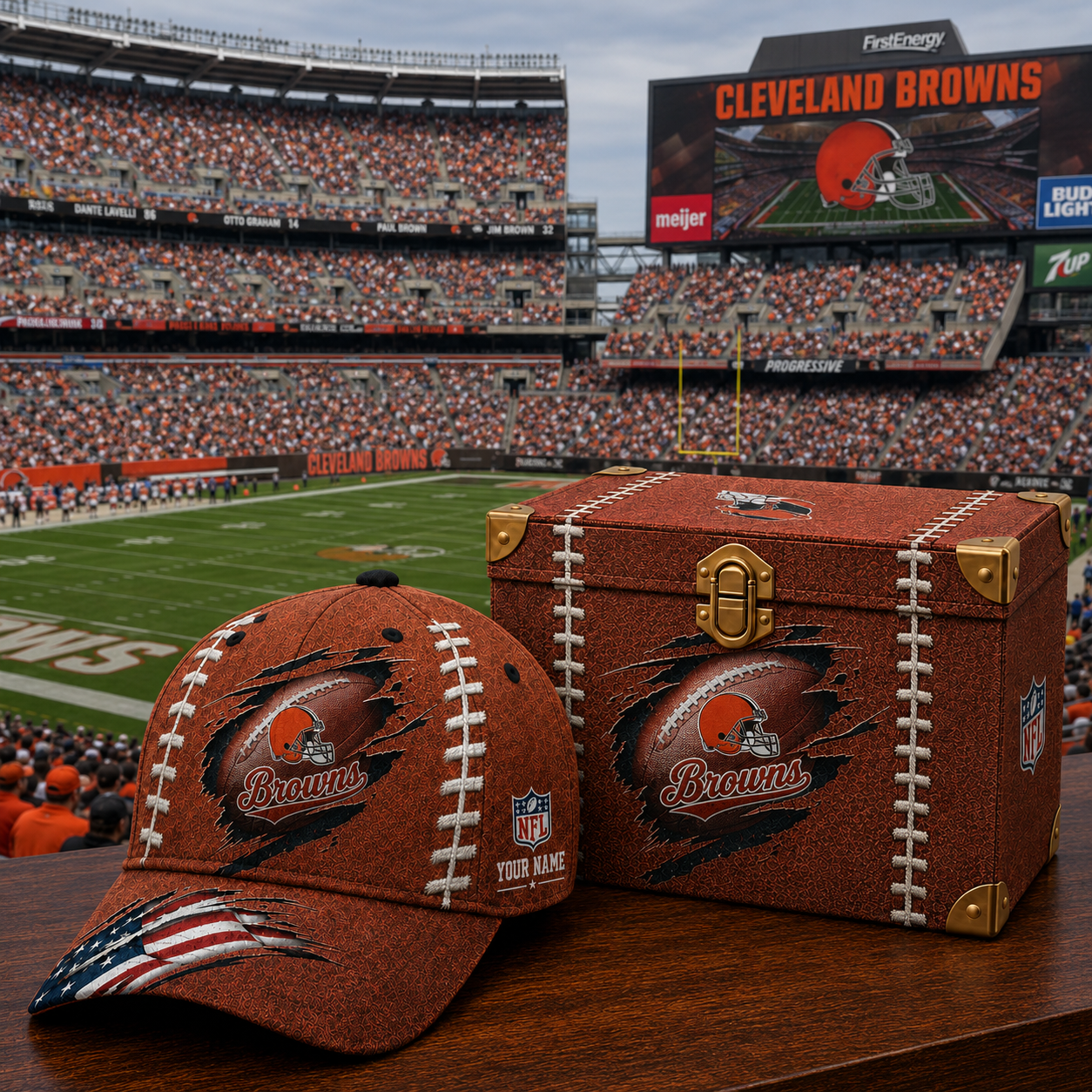 Premium NFL CLE Football Stitch Vintage Cap