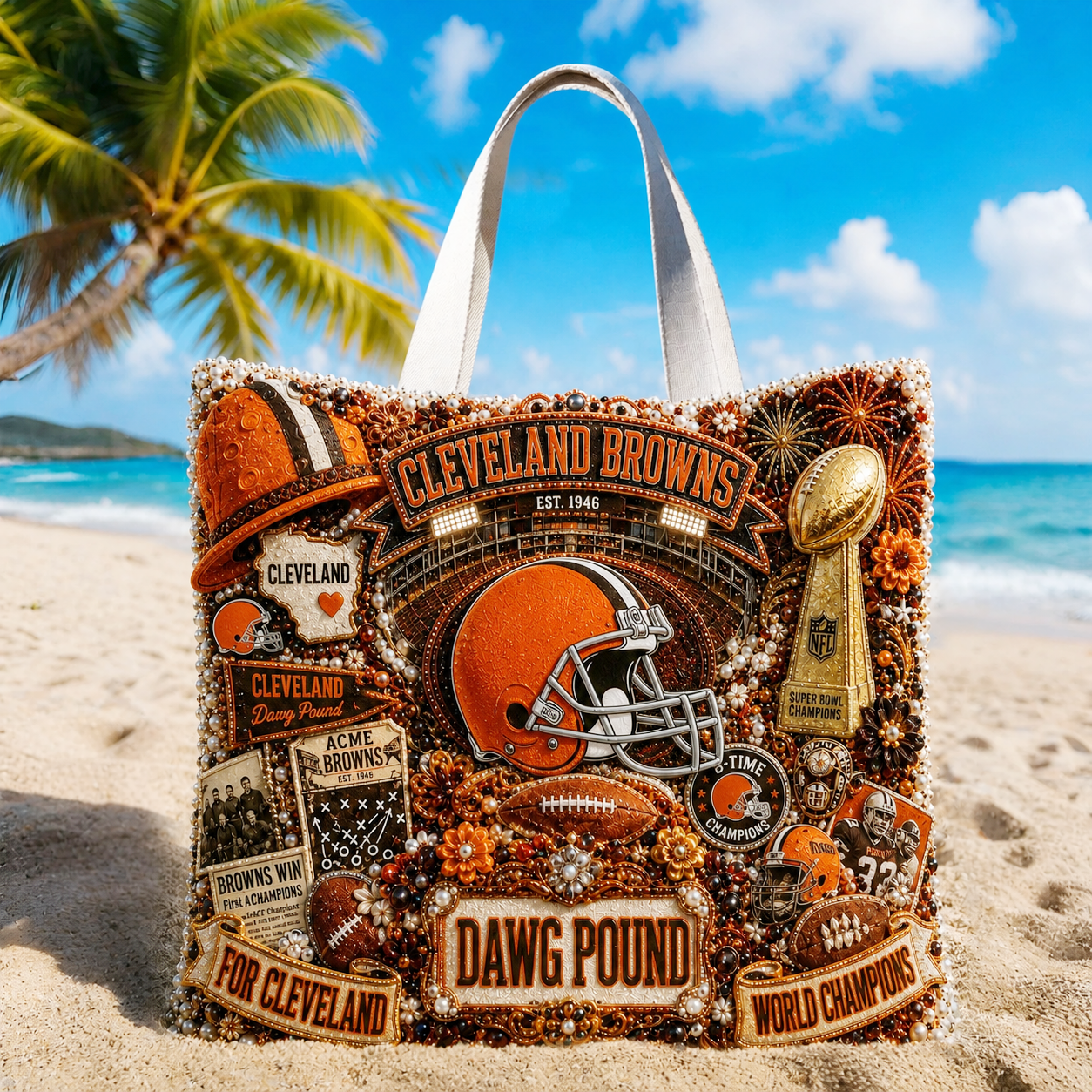 Premium NFL CLE Summer Vibes Tote Bag