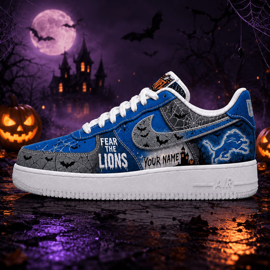 Premium NFL DL Fear The Team Halloween AF1 Sneakers V1