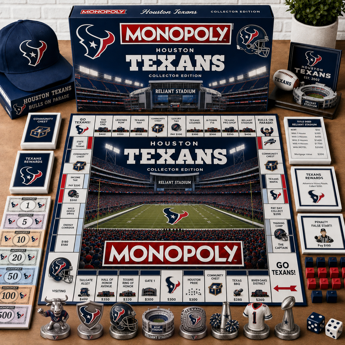 Premium NFL HOU Monopoly Collector’s Edition Board Game