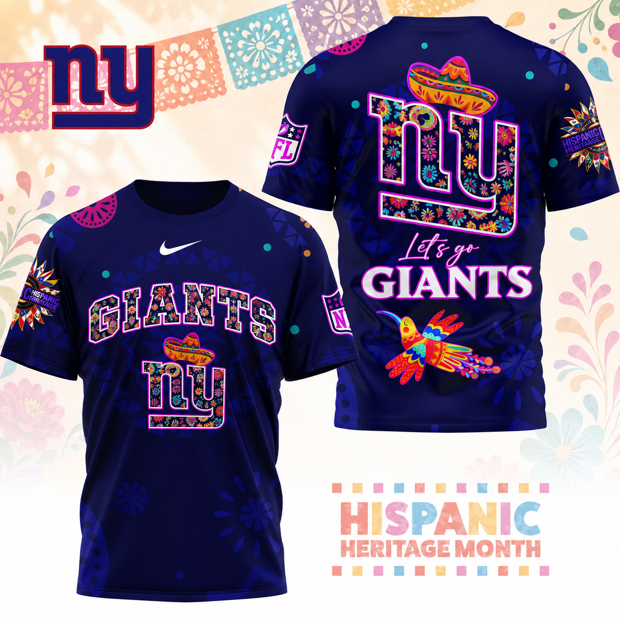 Premium NFL NYG Hispanic Heritage Fiesta T-shirt