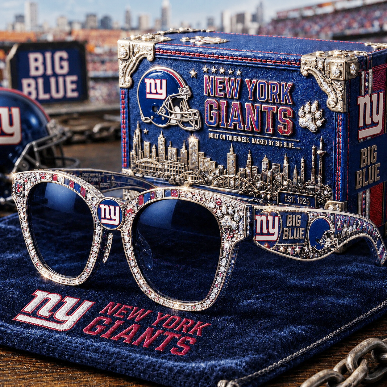 Premium NFL NYG Royal Heritage Crystal