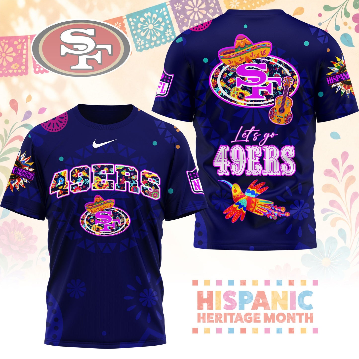 Premium NFL SF49 Hispanic Heritage Fiesta T-shirt