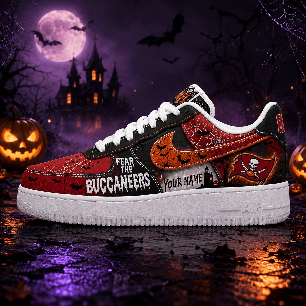 Premium NFL TBB Fear The Team Halloween AF1 Sneakers V1