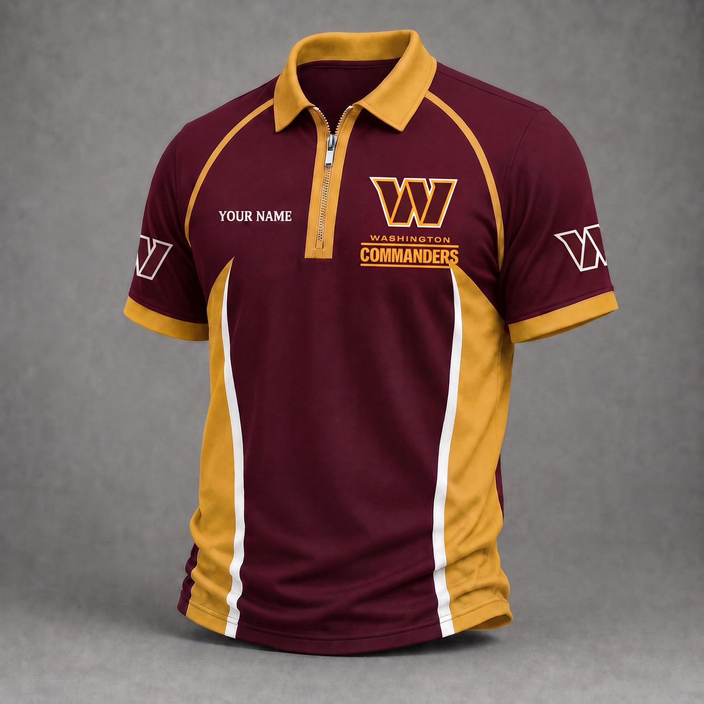 Premium NFL WAS Performance Zipper Polo Shirt