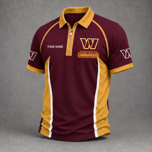 Premium NFL WAS Performance Zipper Polo Shirt