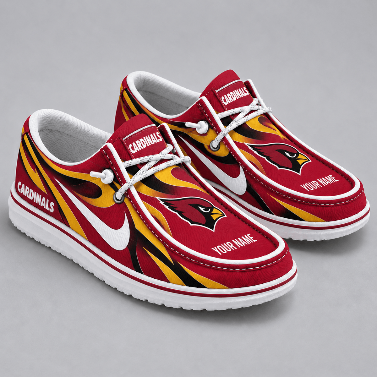 Premium NFL x ARI Flame Pattern Loafer Shoes