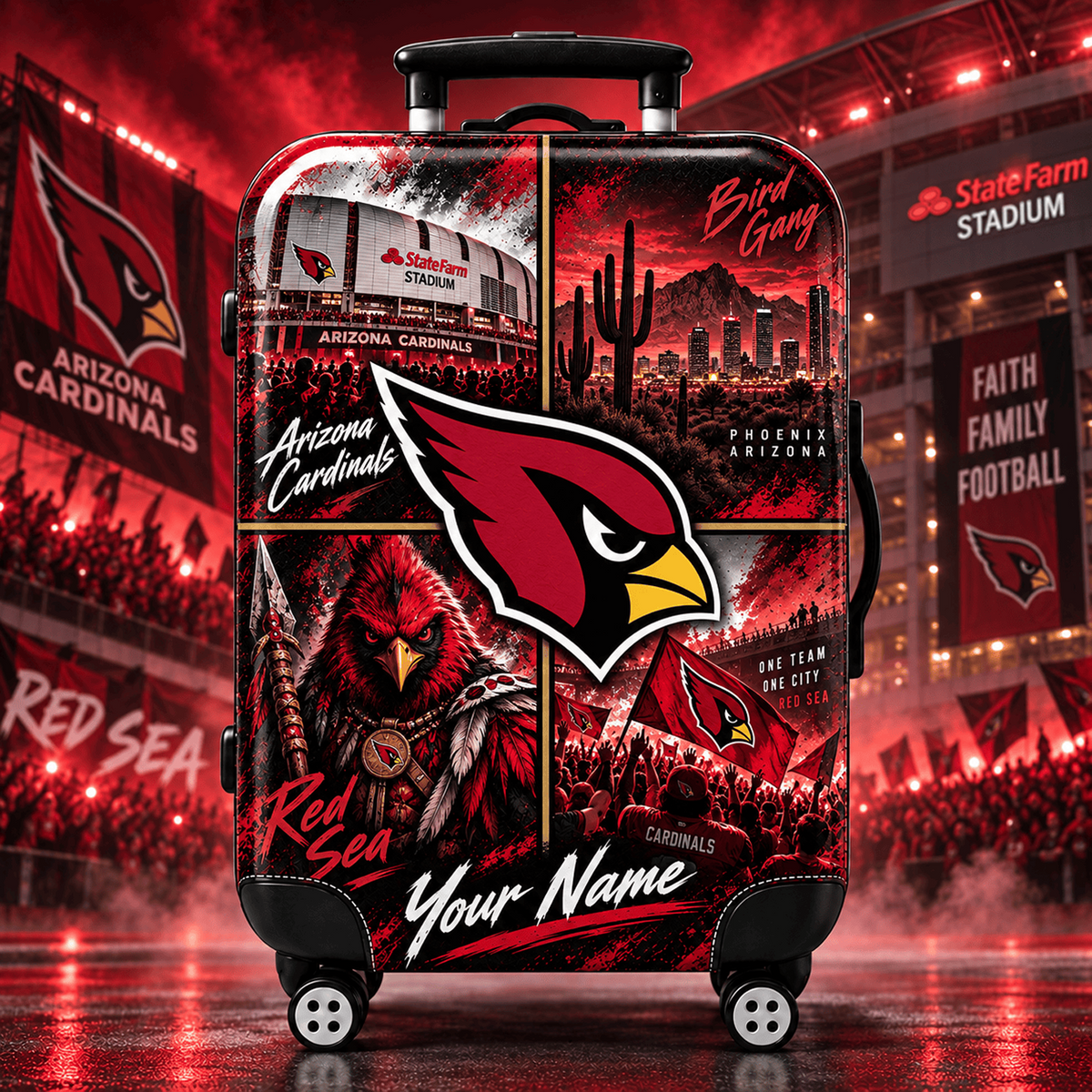 Premium NFL x ARI Personalized Team Pride Stadium Travel Suitcase